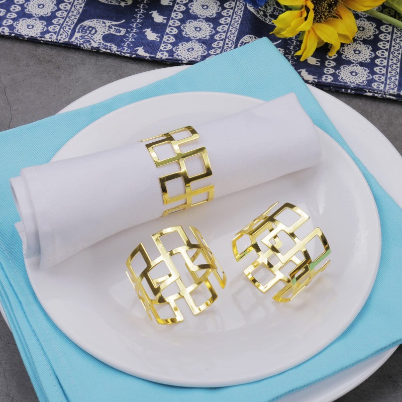 LogHog Delicate Christmas Gold Napkin Rings Set of 12, Ideal Table Setting Napkin Buckles for Christmas, Thanksgiving, Wedding, Parties, Holiday (Elegant Gold) - Image 5
